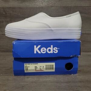 Keds Point Slip Canvas White Women’s size 7.5